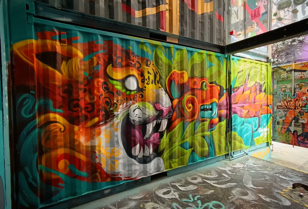 hidroc's tweet image. Pieza en @exfabricamx 
#hidrok #hidrocone #arteurbano #graffiti #streetart #jaguar #streerartmx #SUGA #nft