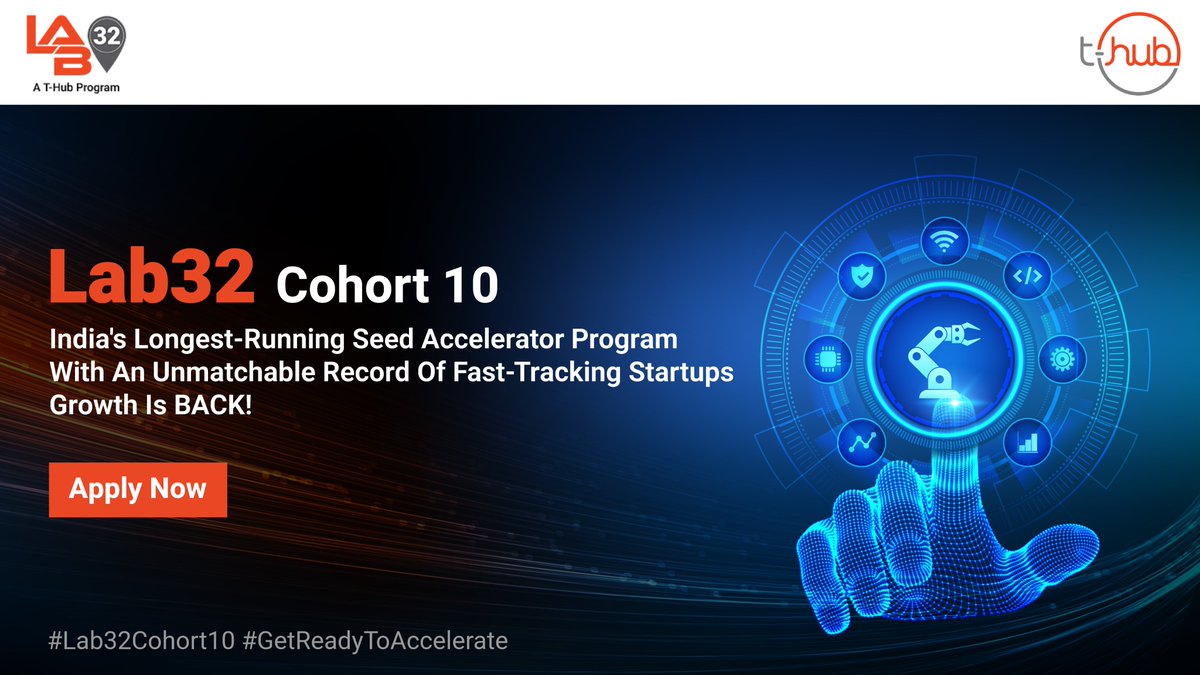 THubHyd's tweet image. #Lab32, #India&apos;s foremost and longest-running #SeedAccelerator program, is all-geared with its 10th cohort. The program helps startups #accelerate #BusinessPlans and achieve tangible growth.

Apply NOW: bit.ly/3DeHOfp

#InnovateWithTHub