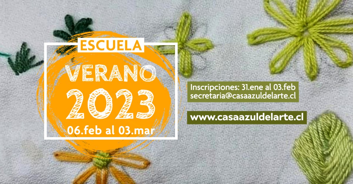 Pronto! Lanzamiento de nuestros Talleres de Verano 2023 en casaazuldelarte.cl sección talleres - mailchi.mp/e9de3213adff/t… #puntaarenas <a href="/munipuq/">PUNTA ARENAS</a>