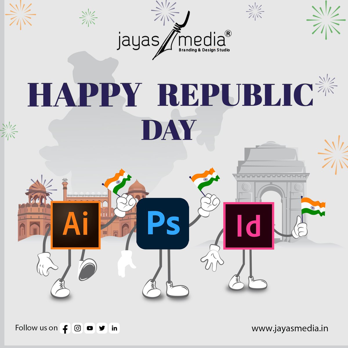 jayasmedia's tweet photo. Rejoice in the glory of the nation and do not forget to thank the soldiers Happy Republic Day 2023. 

#republicday #india #republicdayindia #happyrepublicday #indian #jayasmedia #january #indianarmy #republicdayparade #republicdaycelebration #national #digitalmarketingcompany https://t.co/QpUA9JB8tq