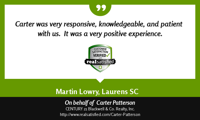 CarterPattso5's tweet photo. I’m sincerely honored by clients like this. https://t.co/SS5MiS0Oac via @realsatisfied https://t.co/JUA6UpMM2t