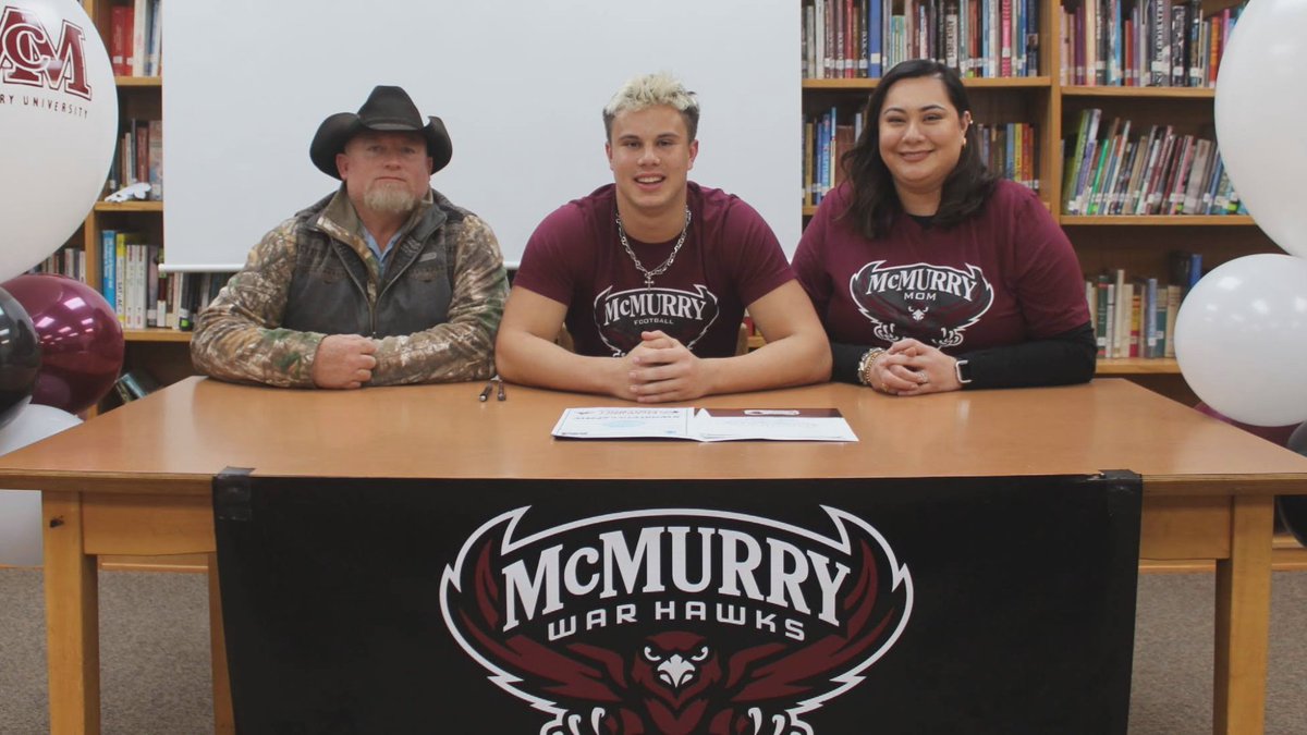 The @McMurryFootball Warhawks land Centerville's <a href="/_Cameron_pate/">Cameron Pate</a>. Big week for Cameron after he snagged 2nd Team All State honors earlier this week! Congrats! 

kbtx.com/2023/01/26/cen…