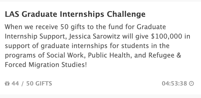 DePaulLAS's tweet photo. We are sooo close to smashing another #DePaulLAS challenge! 6 more gifts of any size to the LAS Graduate Internships Challenge unlocks $100k!! Let's do this!
https://t.co/wJVluCHLtg
#bluedemonchallenge https://t.co/dnye1kJXq2