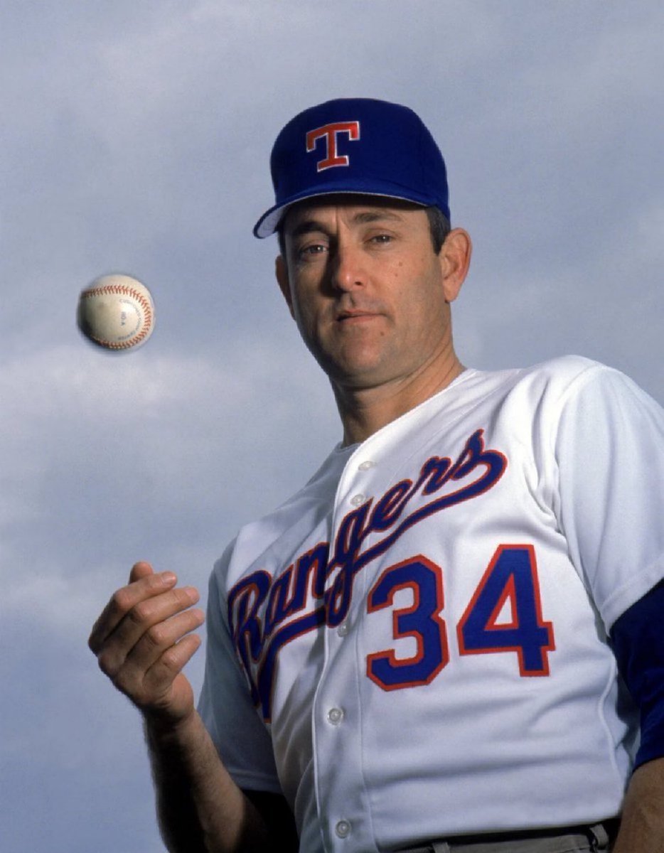 Super70sSports's tweet photo. Nolan Ryan’s arm was so damaged by the first 5000 innings of his career he was only able to strike out 16 Blue Jays when he no-hit them at age 44. It’s a cautionary tale for all young pitchers. https://t.co/66uFkl532a