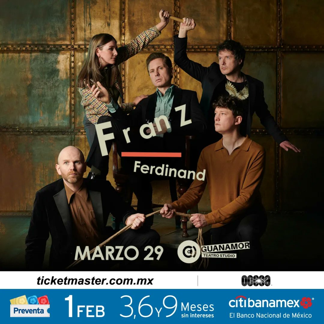 LuckyGigmx's tweet photo. @Franz_Ferdinand volverá a Guadalajara.

El @GuanamorTeatroS será la sede para disfrutar de esta gran banda británica.

🗓 29 de marzo 

Presentado por: @ocesa_total https://t.co/STCJChmSwV