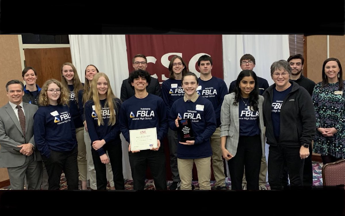 Alliance FBLA had a great day at Best of the West Business Competition, taking 2nd place with lots of individual placements in nearly every event we competed in. So proud of everyone and their hard work!!