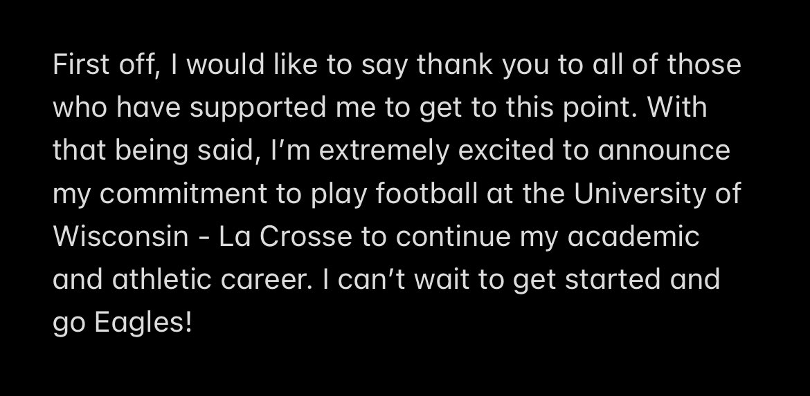 Cade Myszewski (@cademyszewski) on Twitter photo Let’s get to work!!🦅 #GoEagles #TheExperience <a href="/UWLCoachJanus/">Matt Janus</a> @CoachMacUWL <a href="/UWLEagleFB/">UW-La Crosse Football</a> <a href="/RFCatsFootball/">River Falls Football</a> Let’s get to work!!🦅 #GoEagles #TheExperience <a href="/UWLCoachJanus/">Matt Janus</a> @CoachMacUWL <a href="/UWLEagleFB/">UW-La Crosse Football</a> <a href="/RFCatsFootball/">River Falls Football</a>