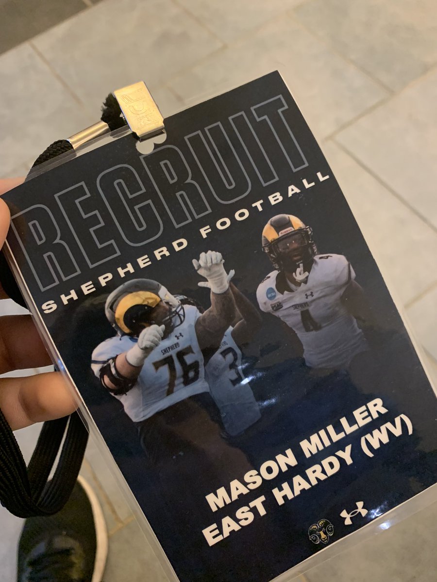 Had a great official visit today at Shepherd University! Phenomenal facilities. Beautiful campus. Great hospitality and people. <a href="/CoachKline/">Josh Kline</a> <a href="/CoachMcCook/">Ernie McCook🇺🇸</a> <a href="/coach_klier/">Matt Klier</a> <a href="/SURamsFootball/">Shepherd Football</a>