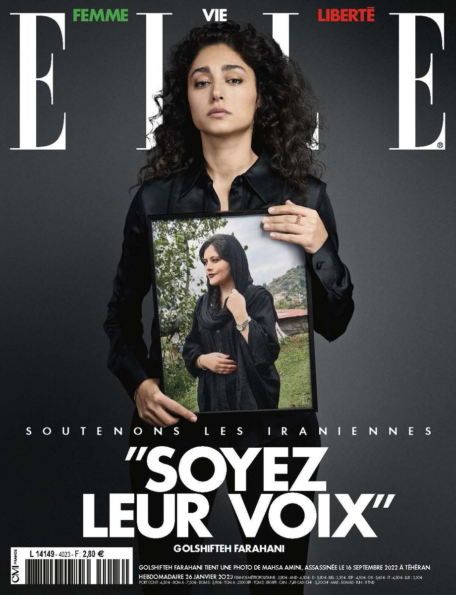 #BeTheirVoice is the key message on a special edition of @ELLEfrance in support of #Iran and the women spearheading the revolutionary protests. #FemmeVieLiberte #MahsaAmini #زن_زندگی_آزادی #اعتراضات_سراسری