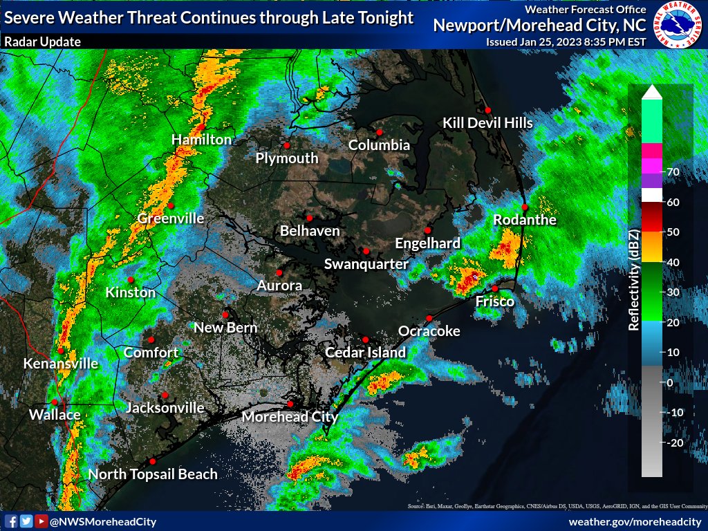 NWS Newport/Morehead on Twitter "[Radar Update] Severe weather threat