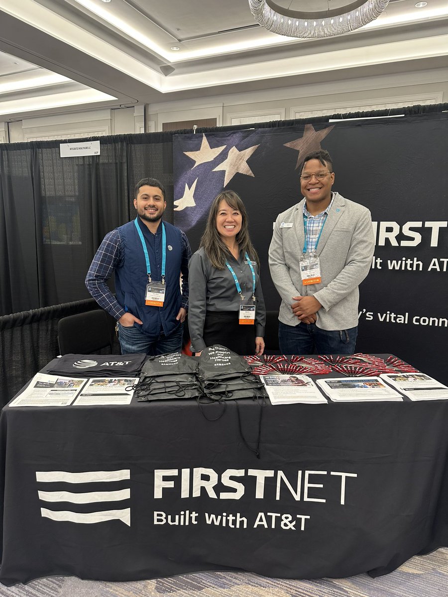 DavidWhiteGlobe's tweet photo. Setting up with a great crew!! What a successful 1st day at #NAEMSP2023 #firstnet #att 
@ATT @MiekoD @tonibraxton44 @shawni777 @FirstNet @FirstNetGov @One_FLA https://t.co/q6ZYVnFM2C