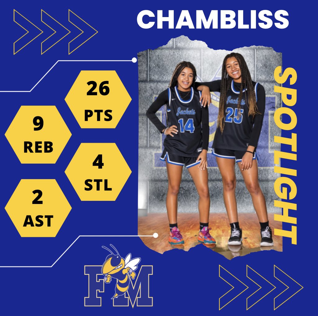 FM Lady Jackets Basketball (@ladyjacketsgbb) on Twitter photo Shout out to <a href="/Julie_Chambliss/">Julienne Chambliss</a> and <a href="/jada_chambliss/">Jada Chambliss</a> for their combined contribution in last night’s win against NAFO! Keep it up ladies! 🐝 Shout out to <a href="/Julie_Chambliss/">Julienne Chambliss</a> and <a href="/jada_chambliss/">Jada Chambliss</a> for their combined contribution in last night’s win against NAFO! Keep it up ladies! 🐝