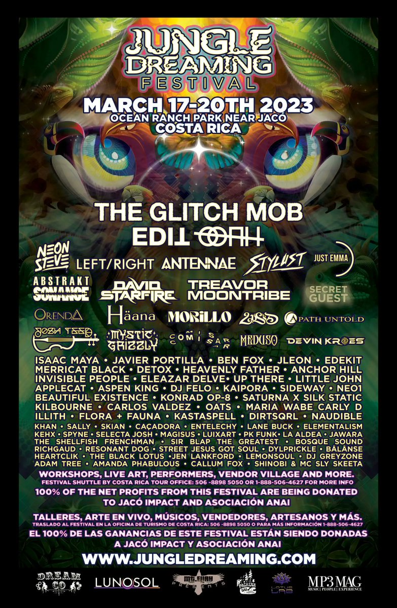 EDMIdentity's tweet photo. The Glitch Mob, Left/Right, David Starfire, Mystic Grizzly, Stylust, and more are set to play the debut edition of Jungle Dreaming Festival. 

https://t.co/PAgXtIV2S2 https://t.co/gHG8Ykc92M