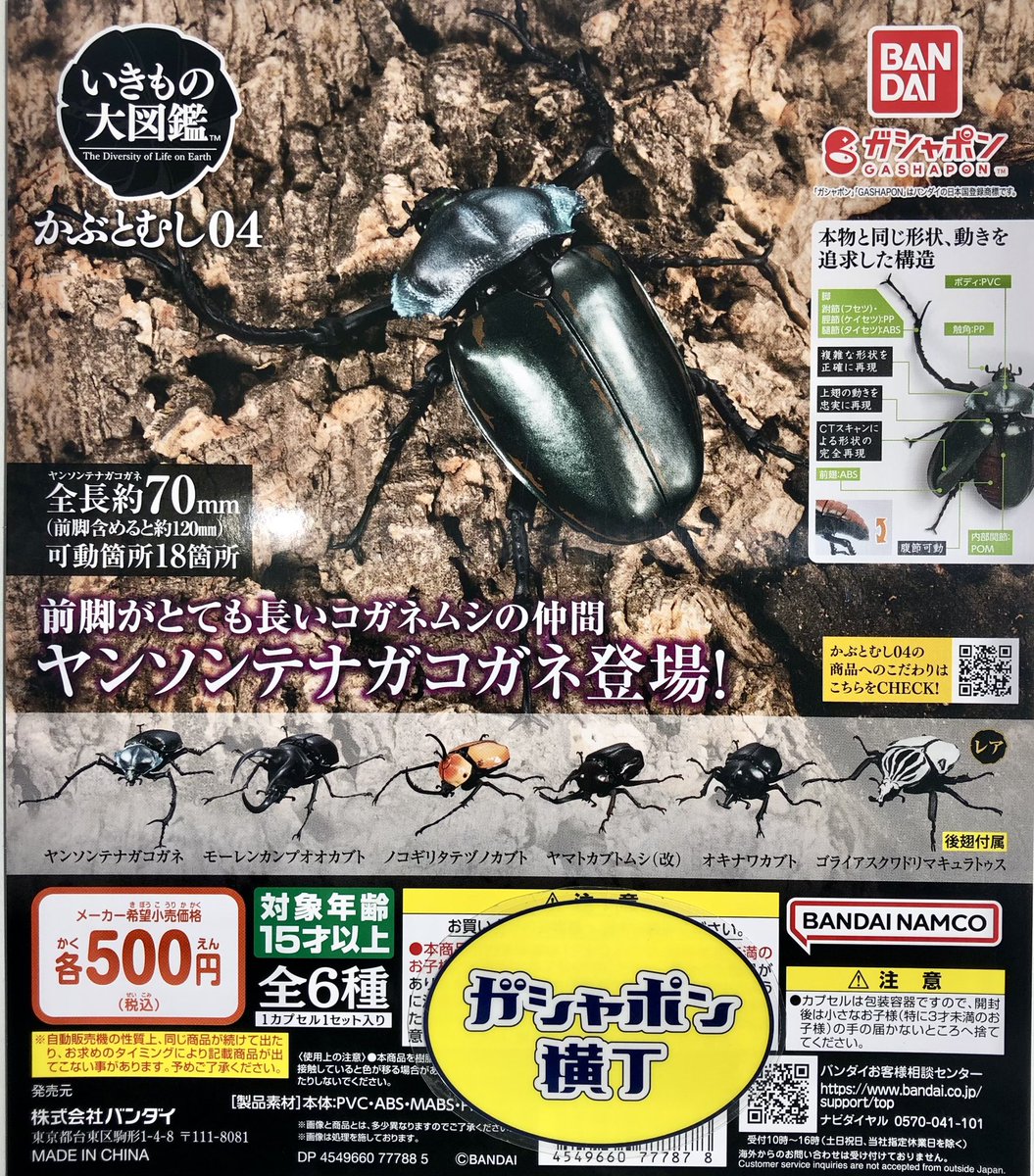 正規店仕入れの いきもの大図鑑 かぶとむし04 ヤンソンテナガコガネ
