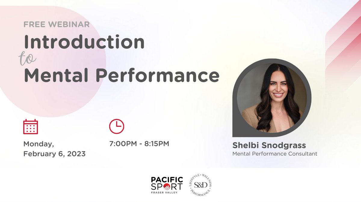 In celebration of our new SportHealth partnership, we will be offering a FREE Intro to Mental Performance webinar to all athletes and coaches! 

Who: Shelbi Snodgrass, MC, RCC, MPC, CCC
When: February 6th 
Time: 7:00PM – 8:15PM
Register: us02web.zoom.us/meeting/regist…