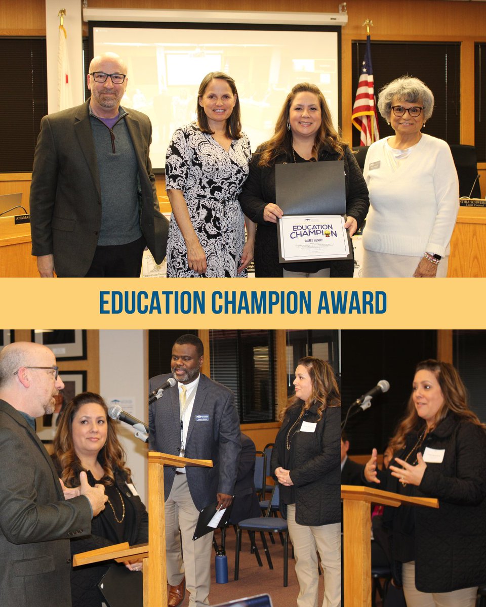 Tonight, the County Board of Education recognized Aimee Henry, Director of Community Relations at @Phillips66Co, as an Education Champion for supporting students in the @JohnSwettUSD and CCCOE’s ROP and CTE pathways. #EducationChampion #GivingGoodEnergy #CCCOE