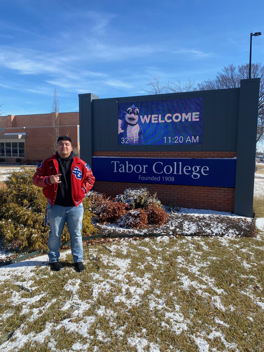 Want to thank @jojuan_thompson for the official visit to <a href="/Tabor_Football/">Tabor Football</a> I had a great time out there.