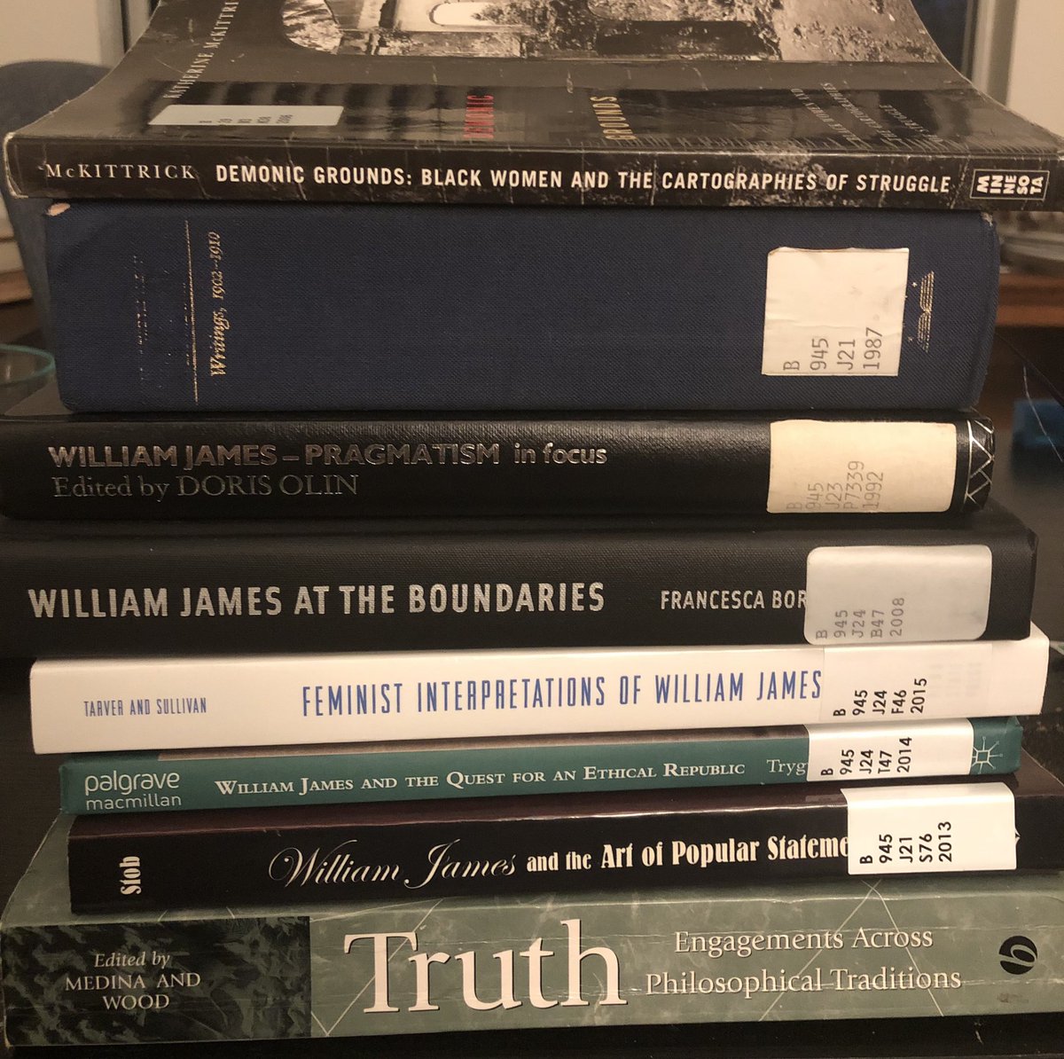 I am returning my William James books to the library because I don’t have time to read them :( #phdlife