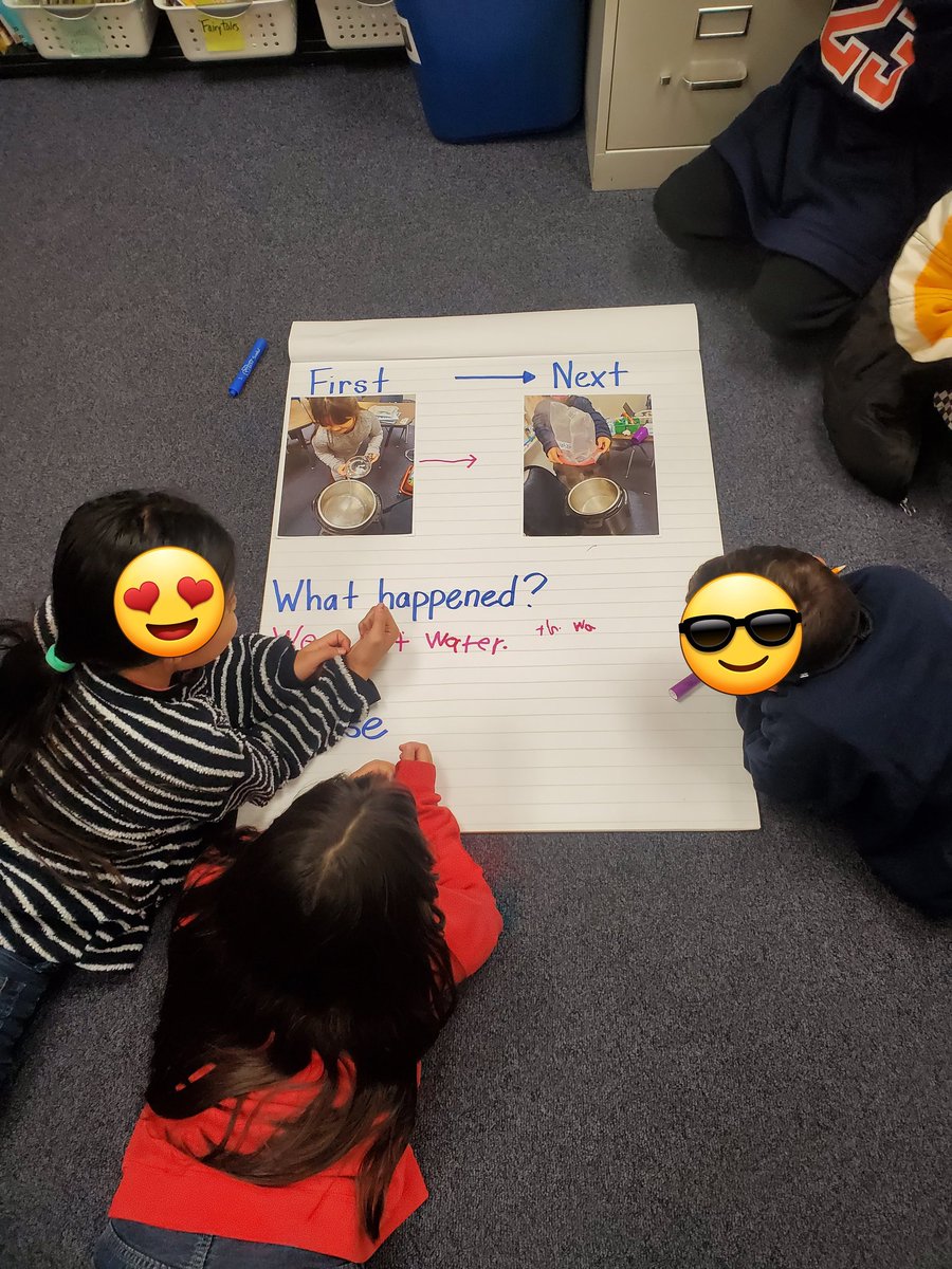 MeganReing's tweet photo. Content goal (changes in matter)✔️ language goal (sequencing, cause and effect)✔️ literacy goal (encoding, writing complete sentences)✔️ Trying to do it all bc we have no time to waste!! #SLIFE #MLL https://t.co/7lGYjN1O4r