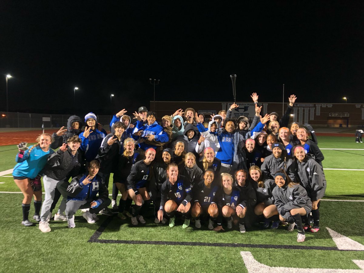 Thank YOU to our <a href="/Hebron_HS/">Hebron High School</a> students who braved the cold and cheered our Lady Hawks to the 3-2 District win over Marcus. Hawk. Pride. Never. Dies. #HPND