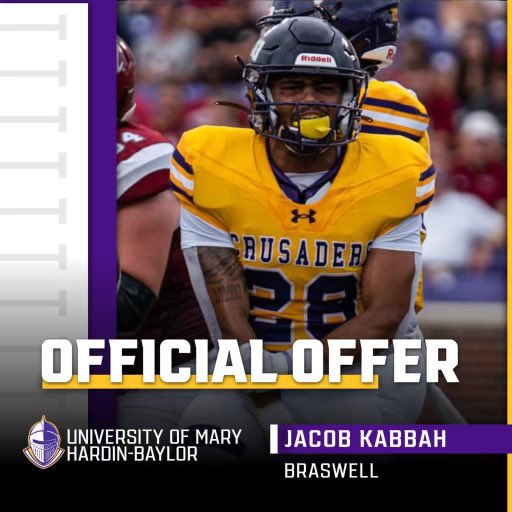 JacobKabbah2's tweet photo. #AGTG After a great conversation with @coachmcarey I have been blessed to my 3rd offer from the  University of Mary Hardin Baylor
@Coach_Cmoore @Coach_Couch44 @Coach_TurnerJ @KR_McBride https://t.co/rnNdfQqWVv