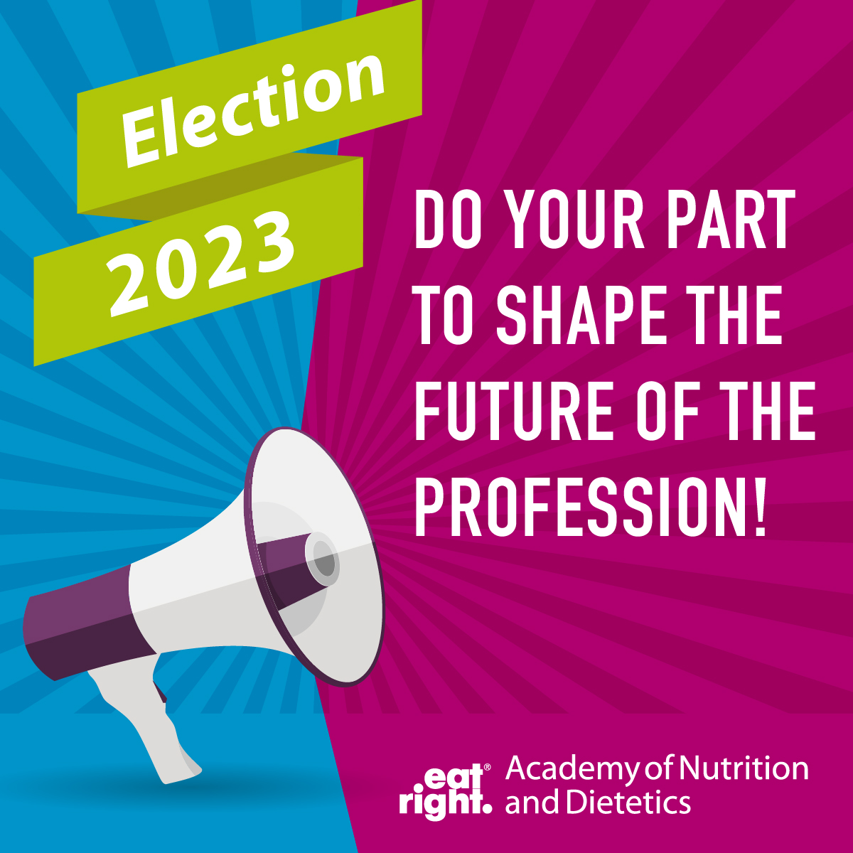 The 2023 National Academy Election is 2/1-2/15
Get to know your 2023 candidates on the national ballot. Biographical information is available: eatrightpro.org/leadership/dev…
Help shape the future of the Academy by exercising your privilege to vote in the national Academy election!