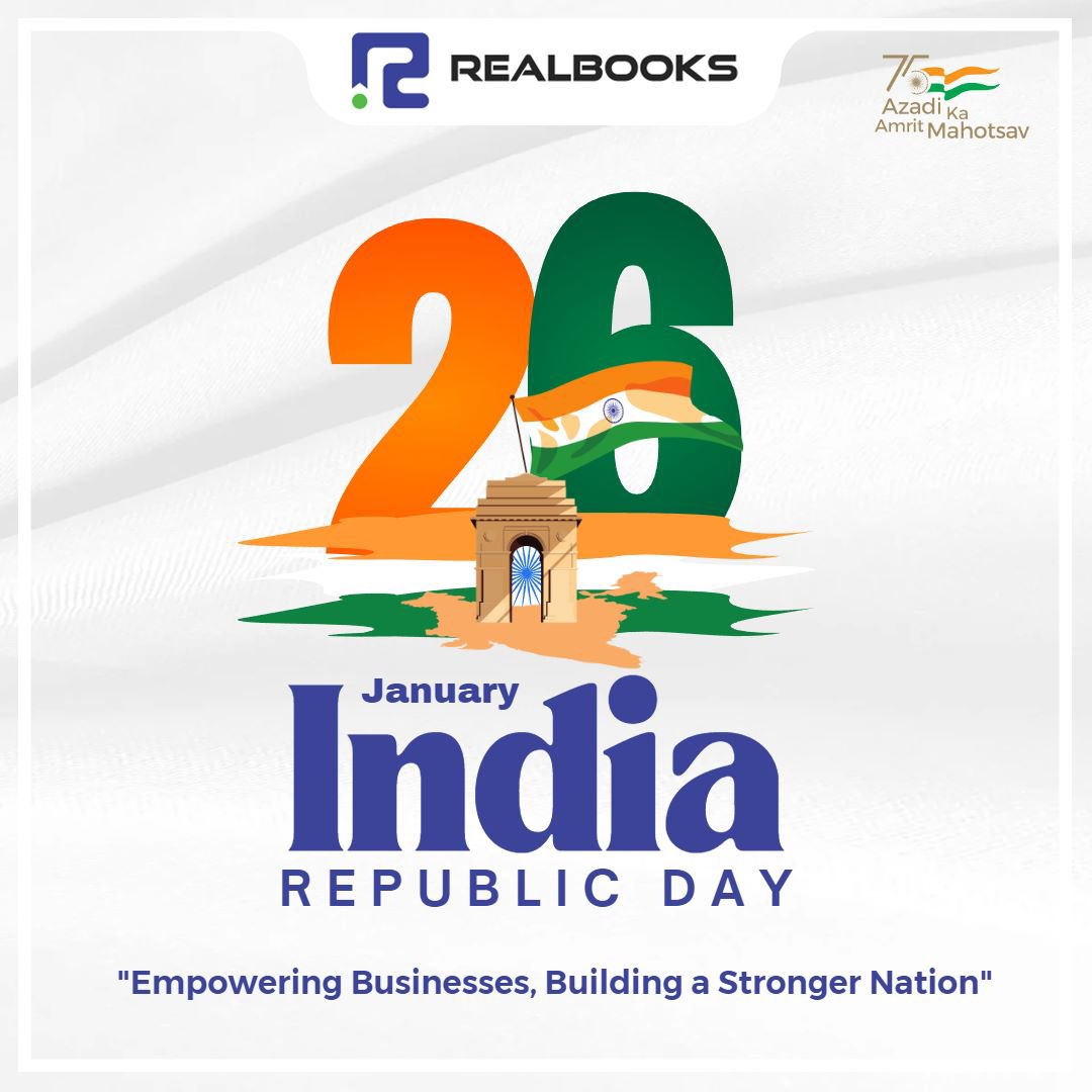 To the ever-growing success of our country, its people and their businesses. Wishing everyone the best on the ocassion of Republic Day from all us at RealBooks. 

#realbooks #switchtorealbooks #india #madeinindia #makeinindia #indiabusiness #indiaat75 #amritmahotsav #RepublicDay