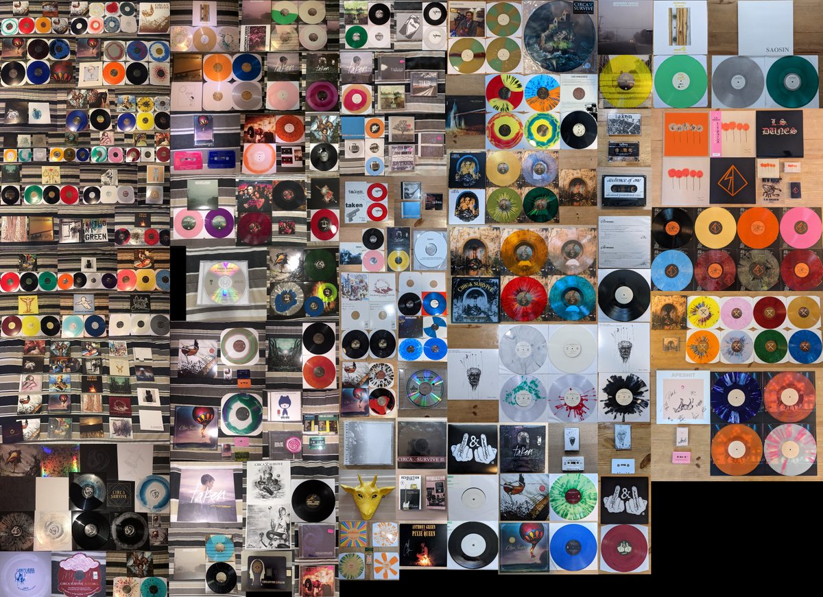 JustinAdamK's tweet photo. Updated Jan '23 - all new @circasurvive releases + promo CDs, represses, &Test presses, latest from #TSOAF, #FuckinWhatever + Tests, latest from @lsdunes, Thoughts & Prayers, Latest from @AnthonyGreen Solo, Audience of One & Taken Demos, TDF - Fragments (1999),& @Saosin TTN vinyl https://t.co/o9AH7vrUEP