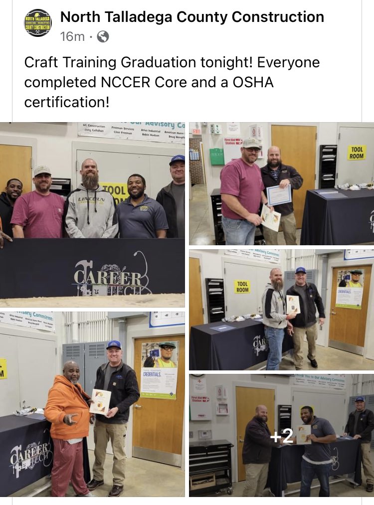 @tcboecareertech (@tcboecareertech) on Twitter photo CRAFT Training Graduation <a href="/TCBOE/">Talladega Co Schools</a> <a href="/BUILDALABAMA/">North Talladega County Construction</a> @EastALWorks <a href="/GoBuildAlabama/">Go Build Alabama</a> CRAFT Training Graduation <a href="/TCBOE/">Talladega Co Schools</a> <a href="/BUILDALABAMA/">North Talladega County Construction</a> @EastALWorks <a href="/GoBuildAlabama/">Go Build Alabama</a>