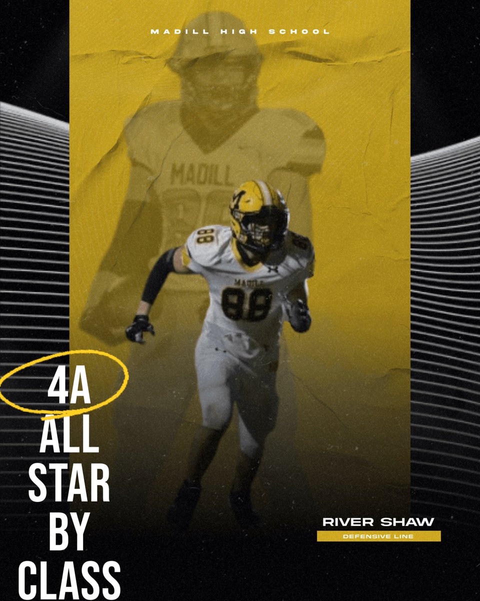 Madill Wildcat Football (@madillfootball) on Twitter photo Congrats to <a href="/RiverShaw12/">River J Shaw</a> for being selected to the Oklahoma Coaches Association All Star by Class 4A East! #MadillMade⚫️🟡 #IAGDTBAW🐯 Congrats to <a href="/RiverShaw12/">River J Shaw</a> for being selected to the Oklahoma Coaches Association All Star by Class 4A East! #MadillMade⚫️🟡 #IAGDTBAW🐯