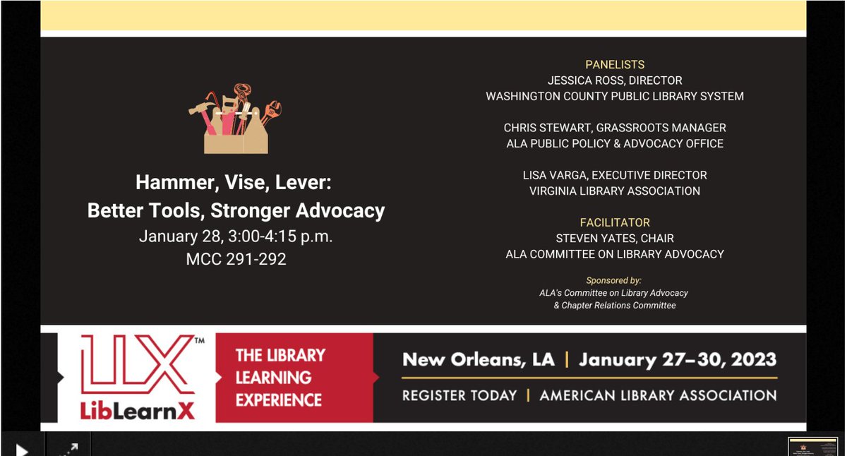 skjohns's tweet photo. As long as my flight takes off in the EARLY AM, I will be in NOLA for LibLearnX tomorrow. Looking forward to this program that was lost and found and is happening! @ALALibrary #ALAonevoice
#ALAecosystem #LibLearnX23 https://t.co/K8945ysNax