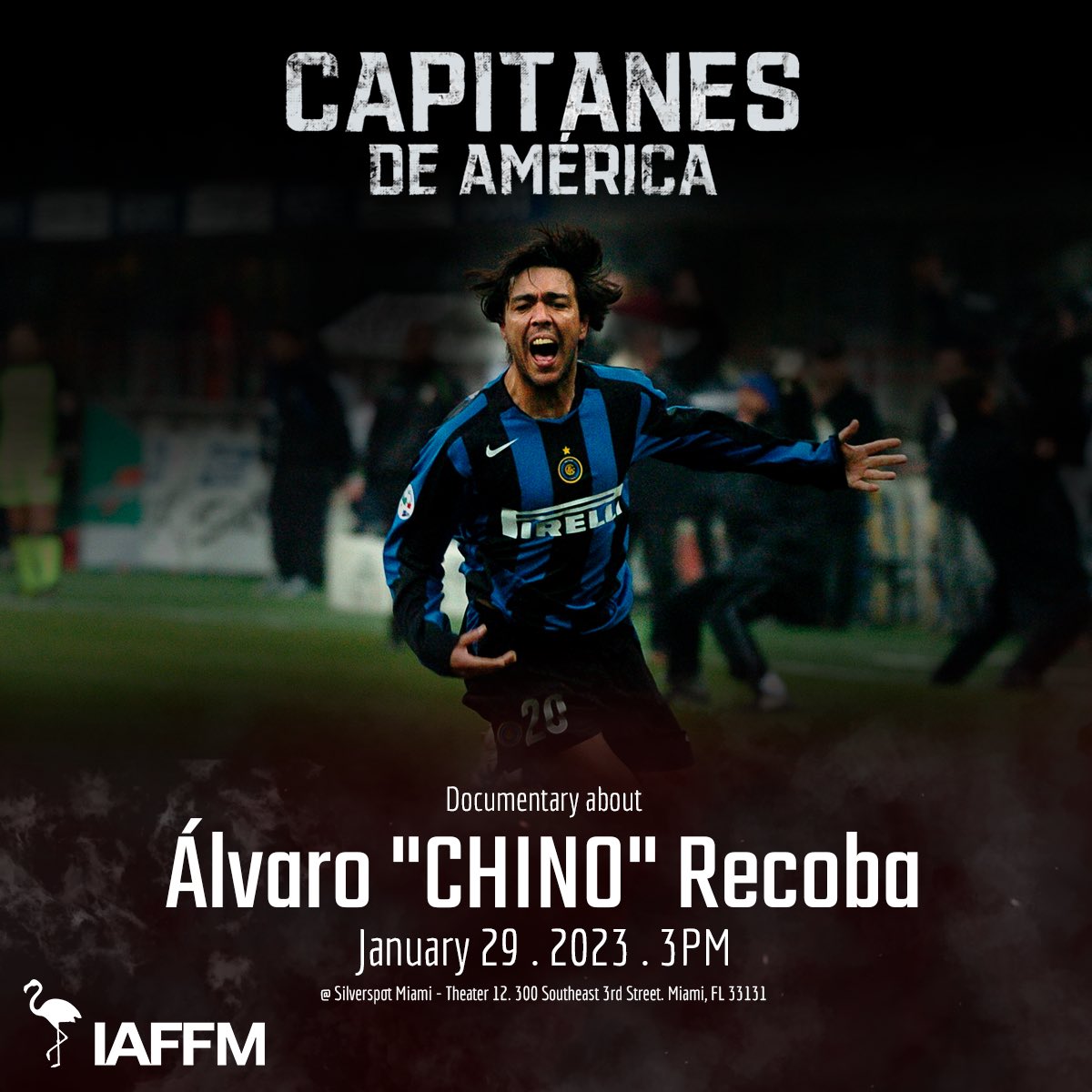 CapitanesdeAmerica (@capitanesdea) on Twitter photo Este domingo 29/1 en el marco del @iaffm_official en Miami 🇺🇸, exhibiremos el documental de <a href="/chino_recoba20/">Álvaro Recoba</a> que forma parte de  @capitanesdeamerica_ 
Producción original <a href="/ecocinemasolar/">ECOCINEMA</a>
En colaboración con <a href="/3CFilmsgroup/">3CFilms</a> 
#fútbol #cine #documental Este domingo 29/1 en el marco del @iaffm_official en Miami 🇺🇸, exhibiremos el documental de <a href="/chino_recoba20/">Álvaro Recoba</a> que forma parte de  @capitanesdeamerica_ 
Producción original <a href="/ecocinemasolar/">ECOCINEMA</a>
En colaboración con <a href="/3CFilmsgroup/">3CFilms</a> 
#fútbol #cine #documental