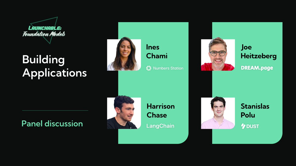 MadronaVL's tweet photo. Day 3 of #Launchable began with a panel of #foundationmodels middleware and application early adopters including @hwchase17 of @langchain, @chamii22 of @NumbersStnAI, @spolu of @dust4ai, & moderator @jheitzeb
@MadronaVentures https://t.co/IEAAjL5eYT
