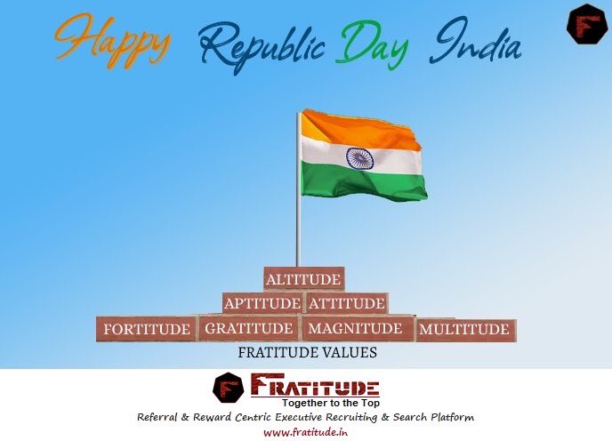 fratitudeTA's tweet photo. Happy Republic Day India

@www.fratitude.in

#fratitude #gratitude #republicday #republicdayindia #india #usa🇺🇸 #celebration #trending #consulting #recruitment #jobreferrals https://t.co/nFDVdK7Sx2