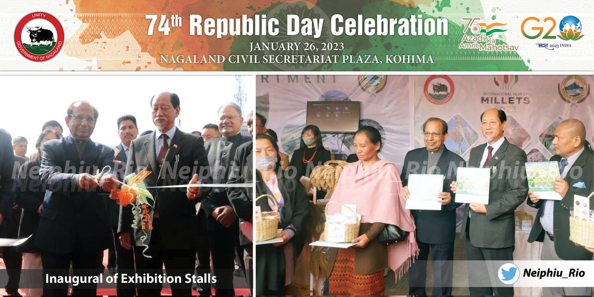 A pleasure to be part of the 74th Republic Day celebration at the Nagaland Civil Secretariat Plaza. I wish everyone a happy #RepublicDay2023