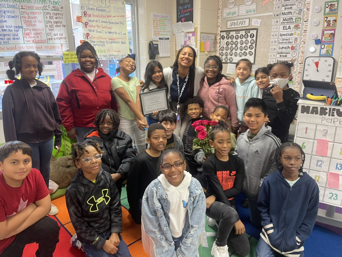 APEHernandez's tweet photo. Congratulations to @ELAwithMsAndree on being awarded ESL teacher of the year. We celebrate your dedicated passion for teaching our students. Thank you for the heart work and commitment. @CarawayES_AISD #TeamCaraway #ESLTOY https://t.co/8HvwwQtpe3