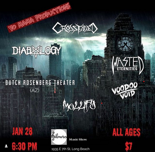 DutchRosenberg's tweet photo. See you at Gilmore Music in Long Beach this Saturday. Hit https://t.co/wDkLOoDtmq for a 150-word explanation on this and all posts. Also hit https://t.co/ViUNbh0ZC8. #DutchRosenbergTheater #UnconventionalMetalWithAWeirdStreak https://t.co/jcdY2097tr