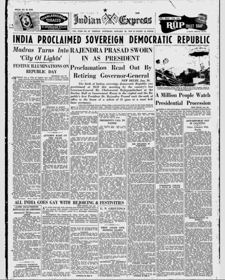 गणतंत्र दिवस की शुभकामनाएं , जय हिंद 🇮🇳
Newspaper Dated : 28/ 01 /1950