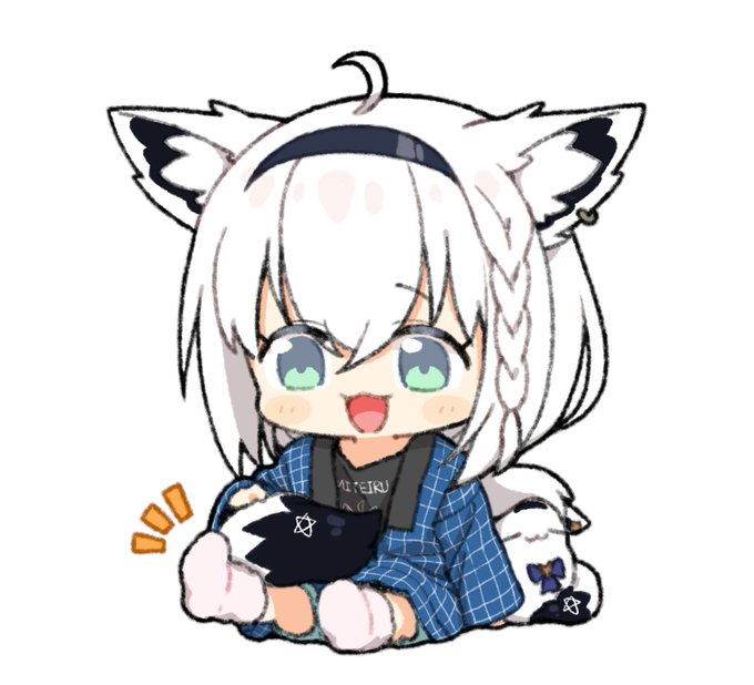 白上が寒すぎてモコモコな靴下のアルパカらしい
#絵フブキ 