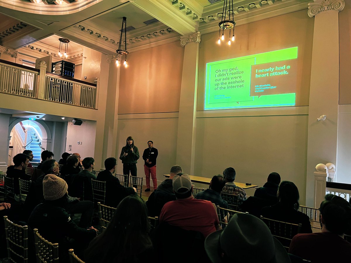 FISSIONcodes's tweet photo. At the #dwebYVR event @catthekin seres up the truth about the relationship between digital ads and misinformation https://t.co/IxDOCDSIVH