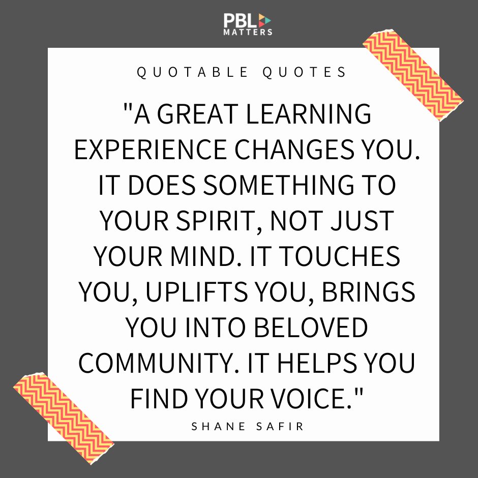 PBLMatters's tweet photo. 💬 A moving statement from @ShaneSafir!
- - - - - - - - -
#pbl #projectbasedlearning #projectbasededucation #pblchat #pblnow #hqpbl #pblworks #pblmatters #pblprojects https://t.co/XvWWZRUWAs