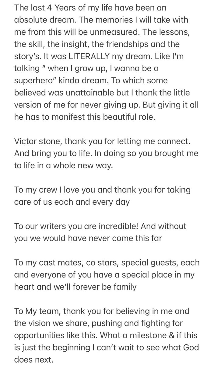 JoivanWade's tweet photo. A letter From your Victor Stone, Your Cyborg #Booyah ❤️🙏🏾#DoomPatrolCancelled https://t.co/VP2cPz9rAL