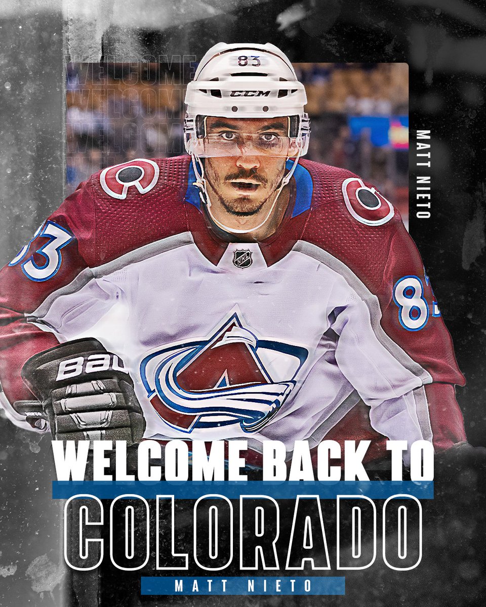 Avalanche's tweet photo. Hey we know him!

Avs Faithful can't wait to have you back Nieto ❤️💙

#GoAvsGo https://t.co/UMynuTx6Fd