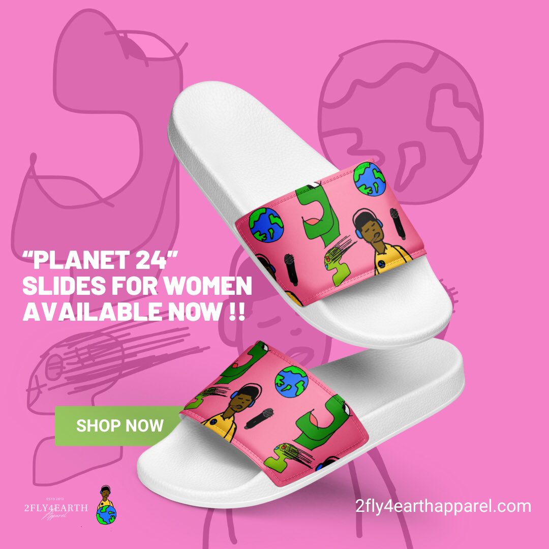 2ffeApparel's tweet photo. “Planet 24” slides for women 
Exclusively designed by: @TheRealSkylow_ available now 🌏
https://t.co/QVpU2XkRkK https://t.co/DMX2F8uDdB