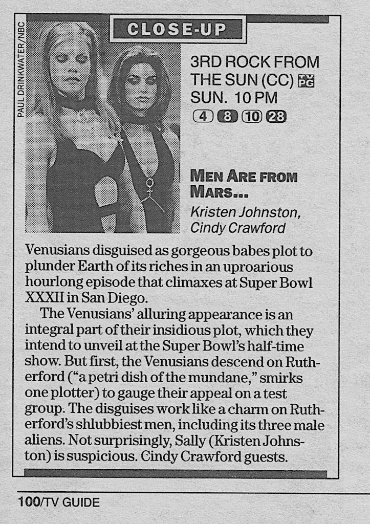 RetroNewsNow on Twitter "📺NBC Primetime, January 25, 1998 — '3rd Rock