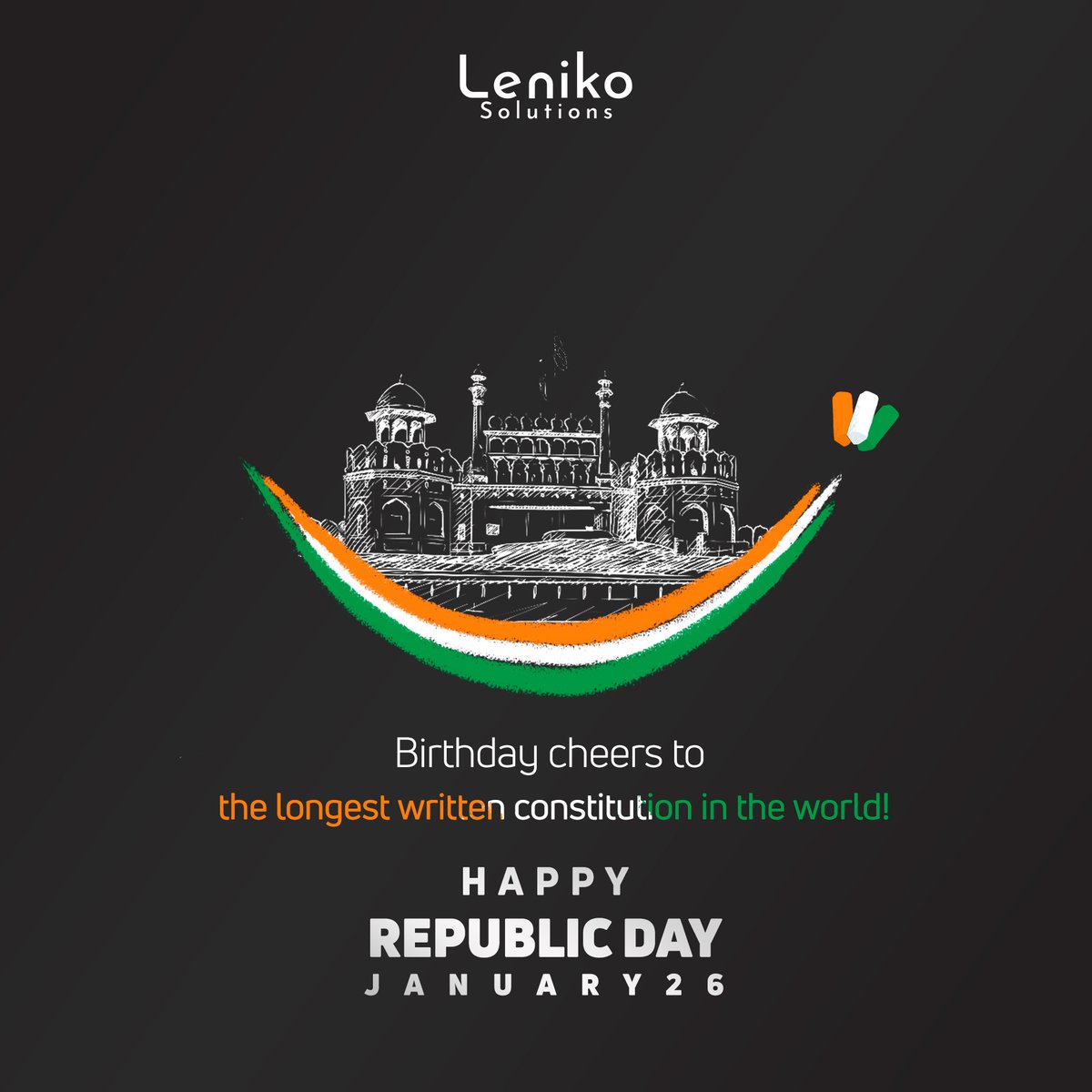 LenikoSolutions's tweet photo. Happy Republic Day India!

#26january2023 #happyrepublicday #republic #jaihind #republicdaycelebration #instagram #republic #lenikosolutions https://t.co/yuuXQCSd9l