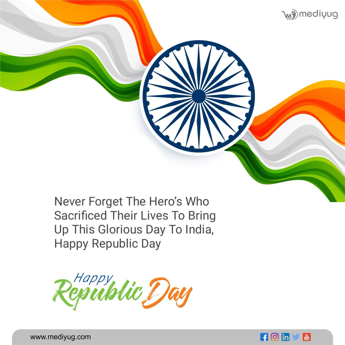 Happy Republic Day 🇮🇳🧡
.
.
.
.
.
#republicday2023 #RepublicDay #HappyRepublicDay  #india #indiarepublicday #mediyugindia #mediyugservices #mediyug #medicalequipmentsupplier #medicalinstruments #doctor #hospital #healthcare #medicalsupplies #medicaldevices #laparoscopicsurgery