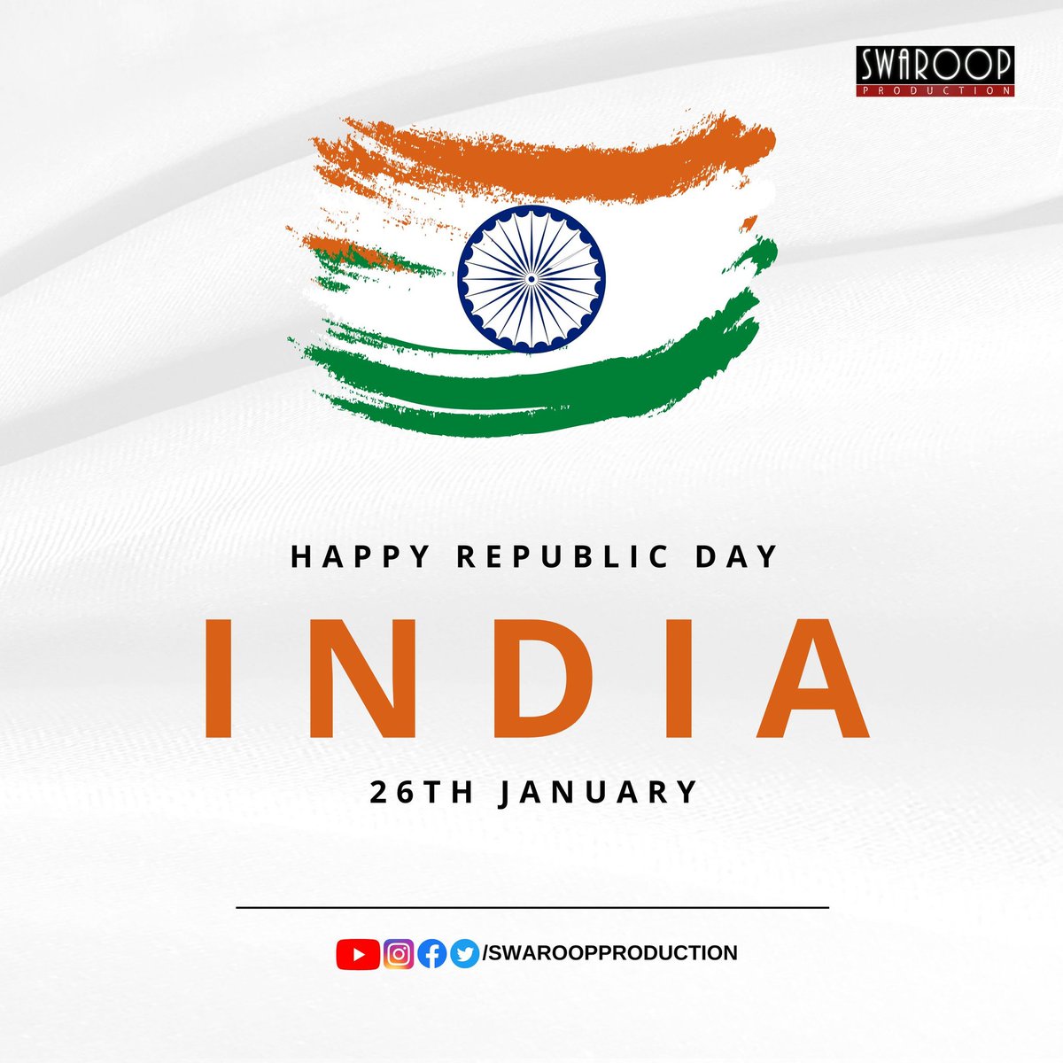 WeCaptureMotion's tweet photo. Happy Republic Day !!!

#republicday #26january #SwaroopProduction https://t.co/LSg3CPy4fu