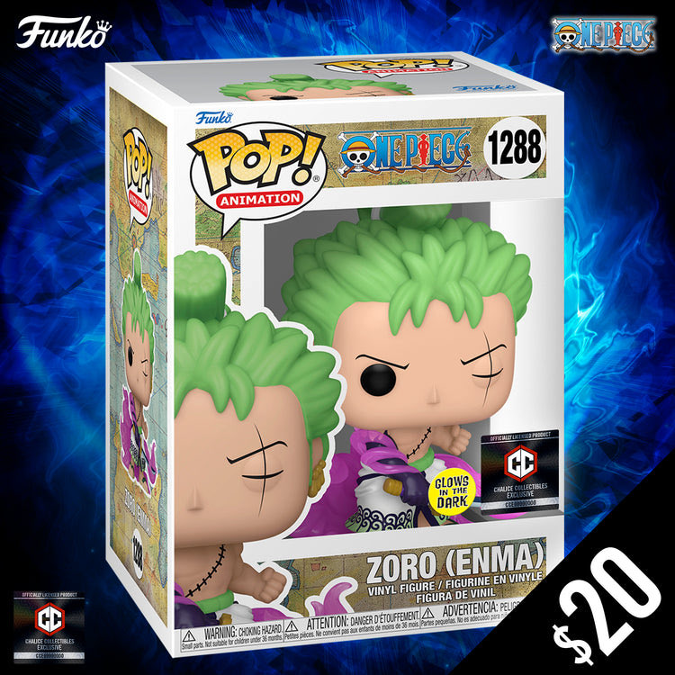 Funko Pop! Animation: One Piece - Roronoa Zoro Enma Glow-in-the-Dark  Exclusive