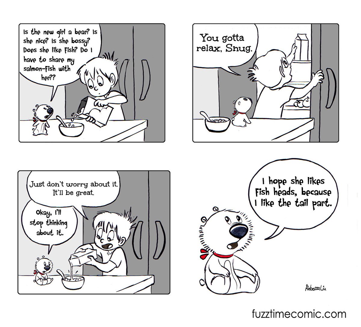 SnugtheAmazing's tweet photo. Snug is concerned about having to share his salmon-fish! #comics #funny #family #kids #pets #art #animals #Memes https://t.co/7qKZQIMqLV